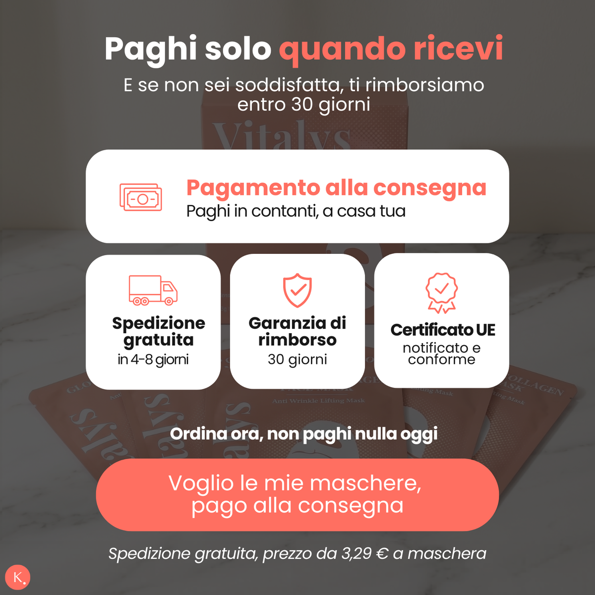 Maschera Notte Liftante al Collagene, Vitalys GlowDeep